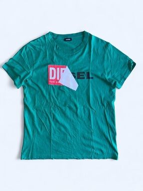 DIESEL Green Graphic Logo T-Shirt, Mens XL
